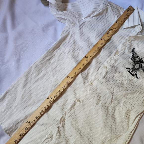 El General 1901 Men's Medium Button Shirt White Half Sleeve Embroidered Western - Picture 8 of 8